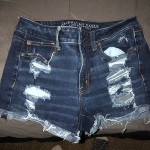 American Eagle ripped denim high rise shortie